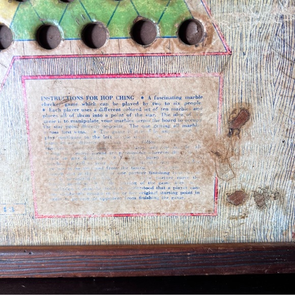 Vintage 1960’s Double Sided Game Board, Chinese Checkers, J. Pressman & Co. - Picture 3 of 10